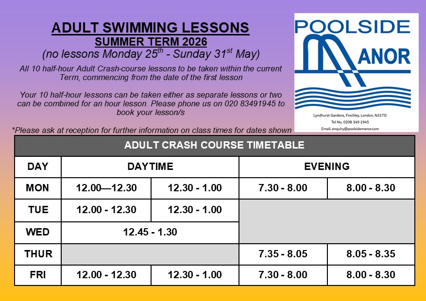 Adult CC Times Summer 2026