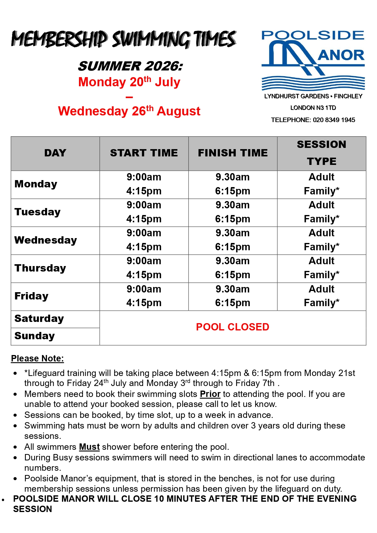 Members Summer Times 2026