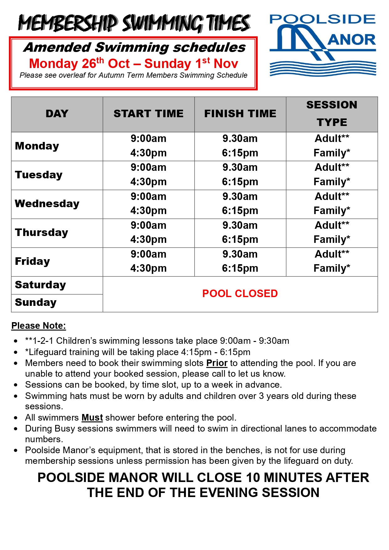 NT20260820 Autumn Term Membership Swim Times 2New